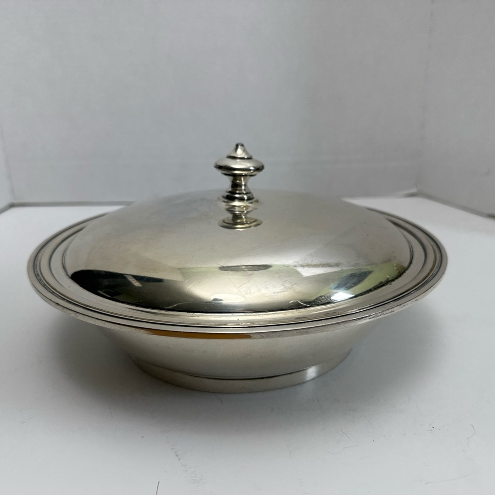 Hallmarked Silver plate Serveware Elegant  3 compartmented Covered Dish.